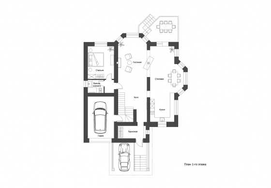 «Дом у озера» план первого этажа