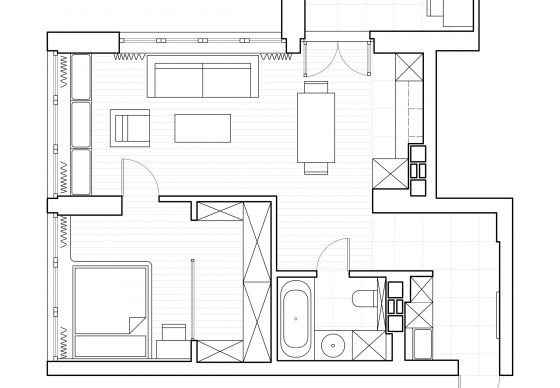 План квартиры «Graphit Apartment»