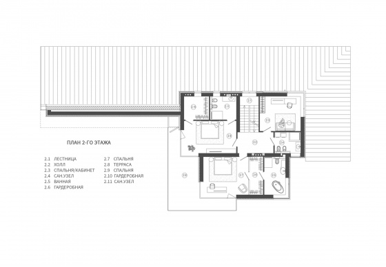 План дома «Гармоничный дом». 2 этаж