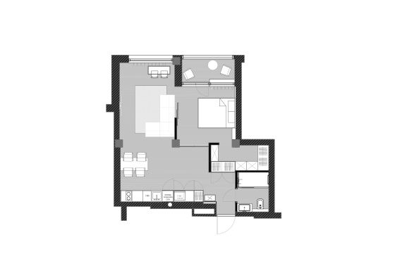 планировка квартиры «Banana flat»