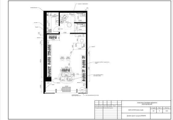 Интерьер шоурума дизайнерской одежды «Krikate»