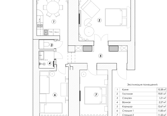 Интерьер квартиры «Вне времени»