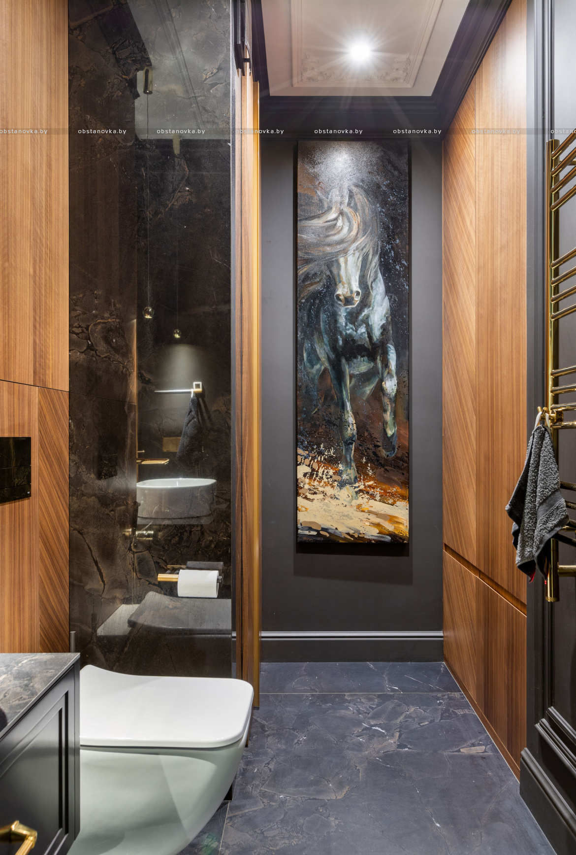 Интерьер квартиры «История квартиры с символом лошади и видом на Свислочь»