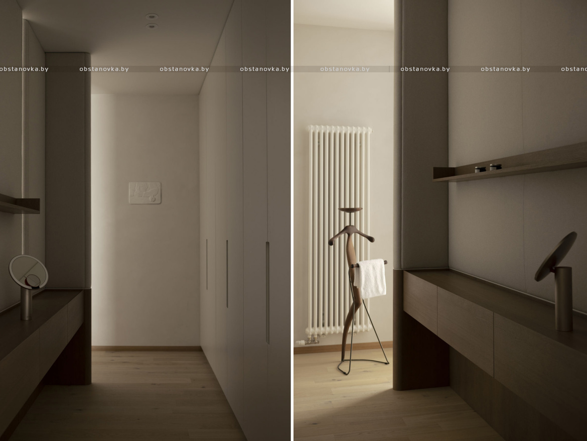 Концепция «room within a room» в мастер-спальне Концепция «room within a room» в мастер-спальне