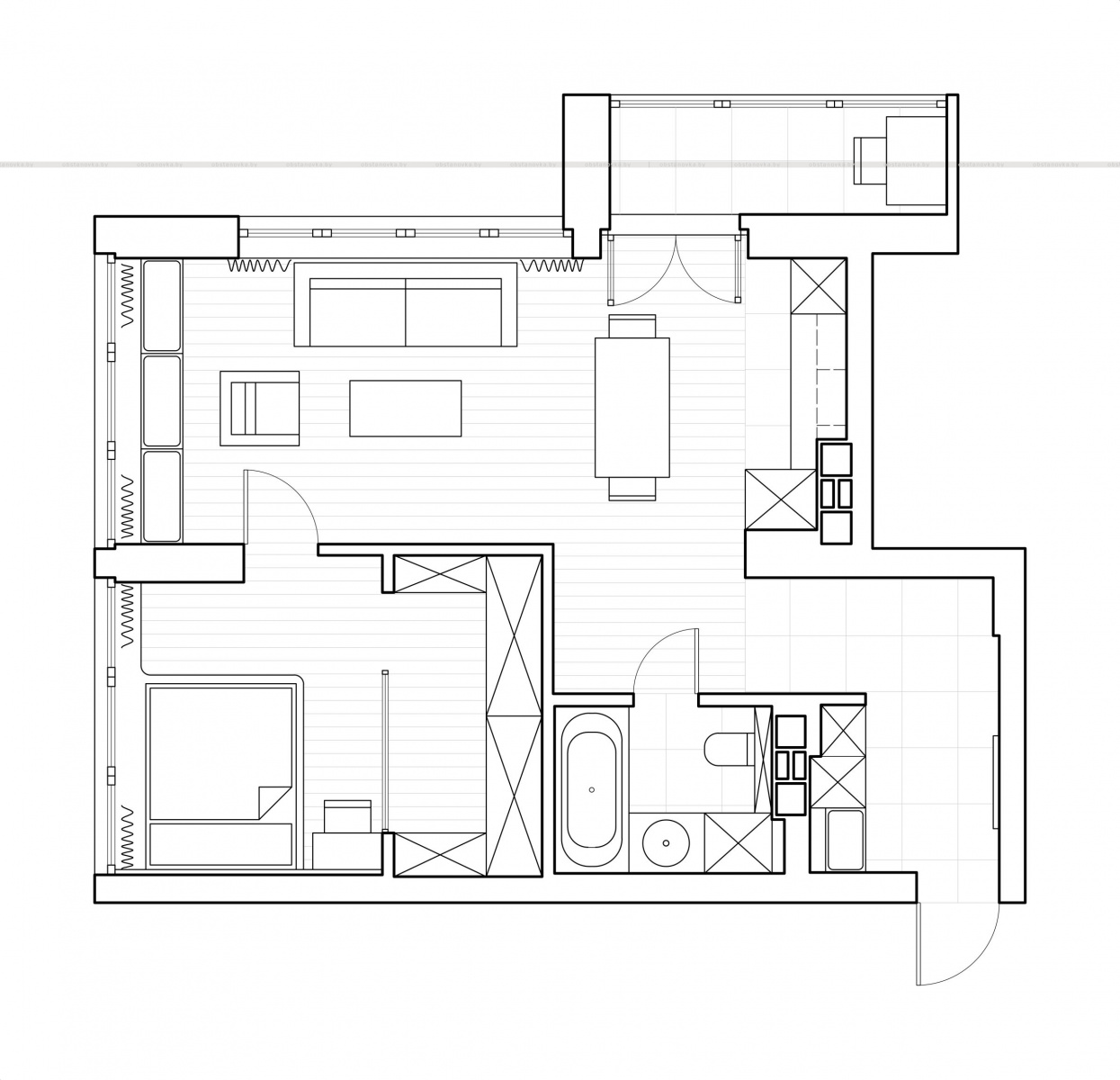 План квартиры «Graphit Apartment»