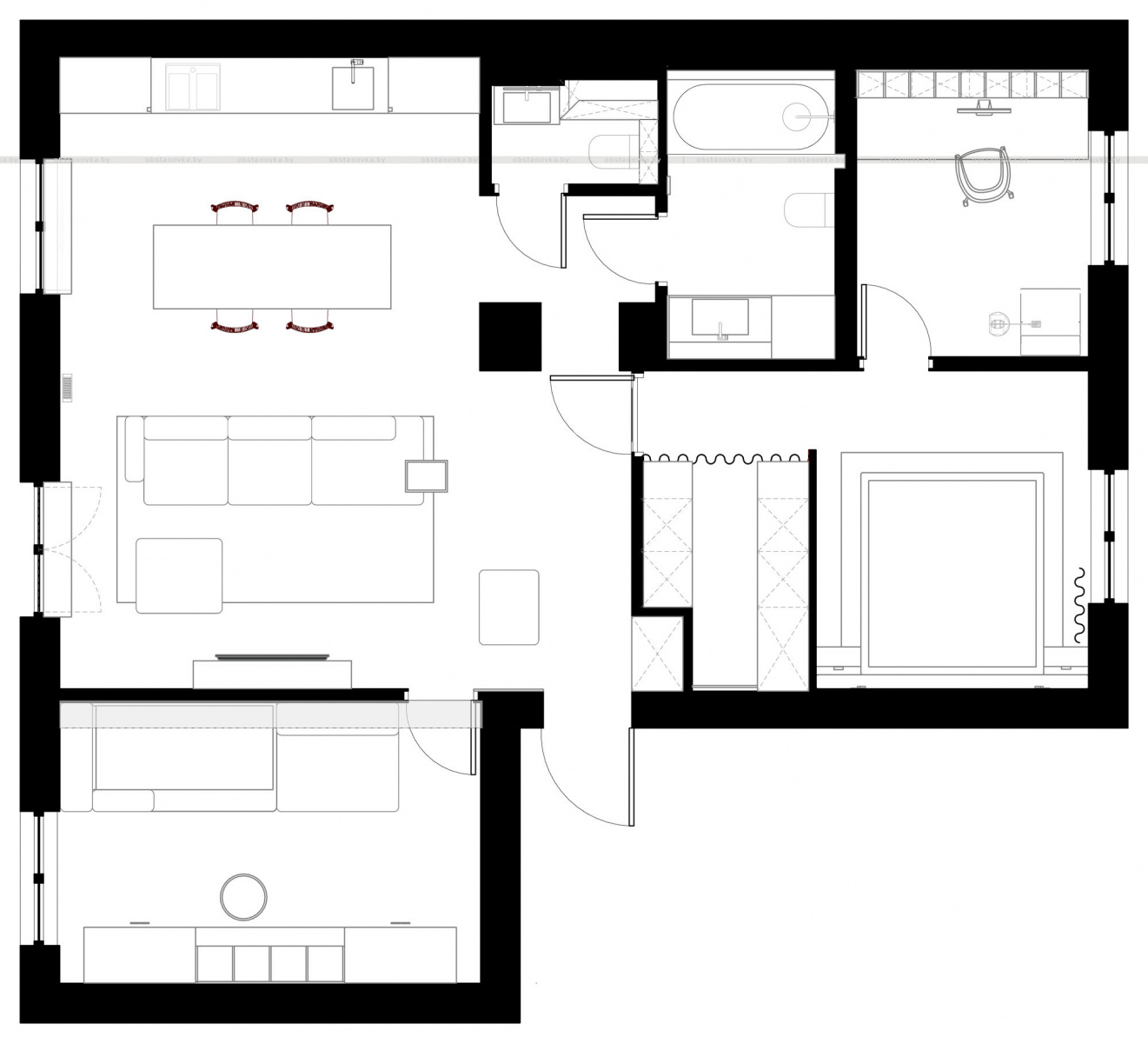 Планировка квартиры «Beige apartment»