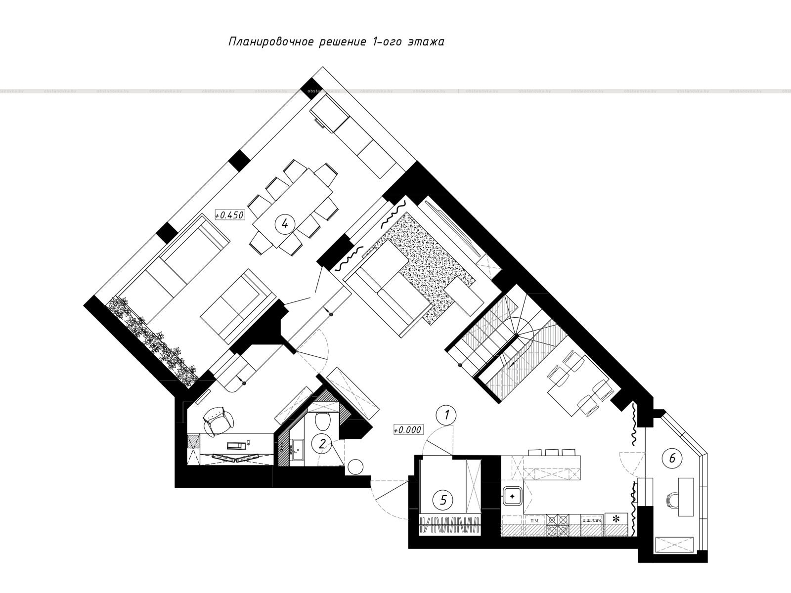  план первого этажа квартиры «Вясна»
