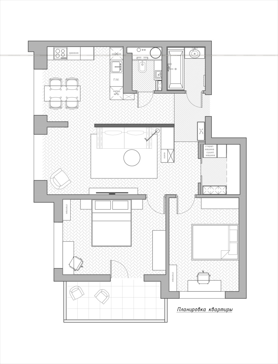 Интерьер квартиры «Pine fairy tale»