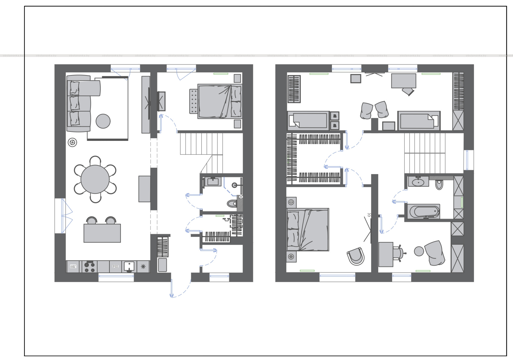 Интерьер дома «Серая тишина»