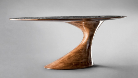 Bend Annibale Colombo: дизайнерский стол из мрамора и дерева