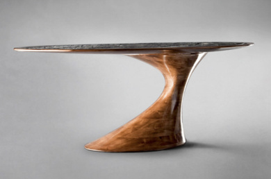 Bend Annibale Colombo: дизайнерский стол из мрамора и дерева