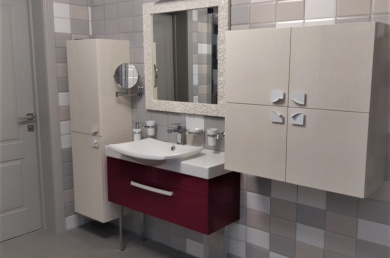 Реализация дизайна ванной комнаты в проекте Любань