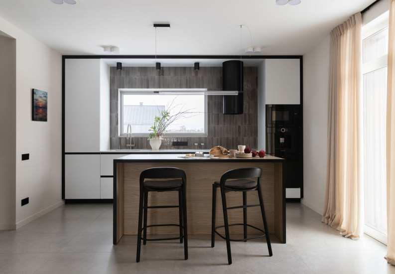 Интерьер дома «Серая тишина»