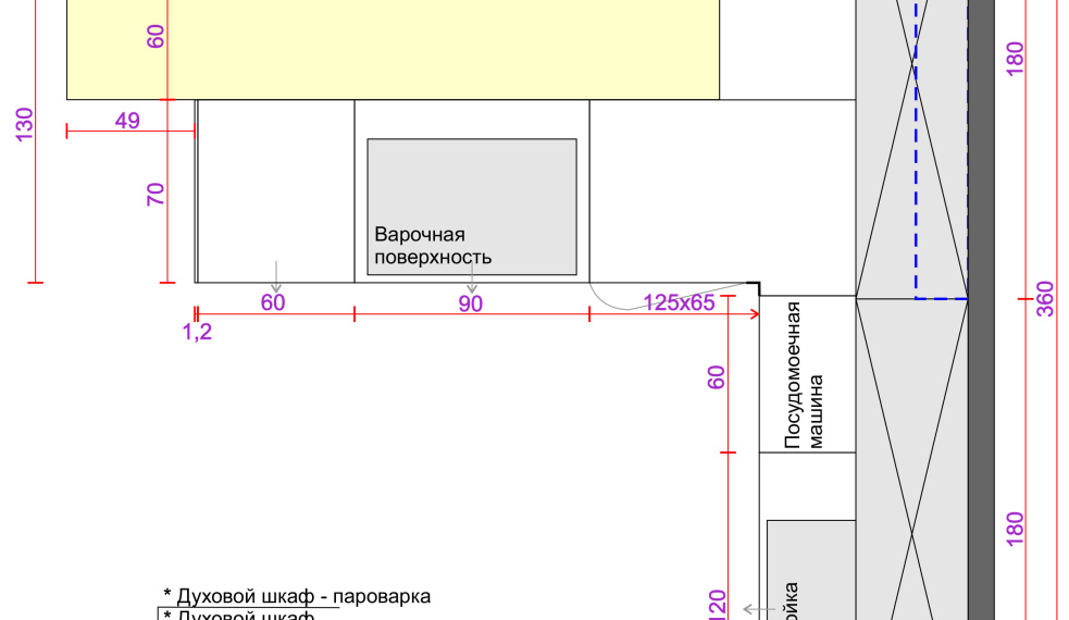 Чертежи кухни Modulnova