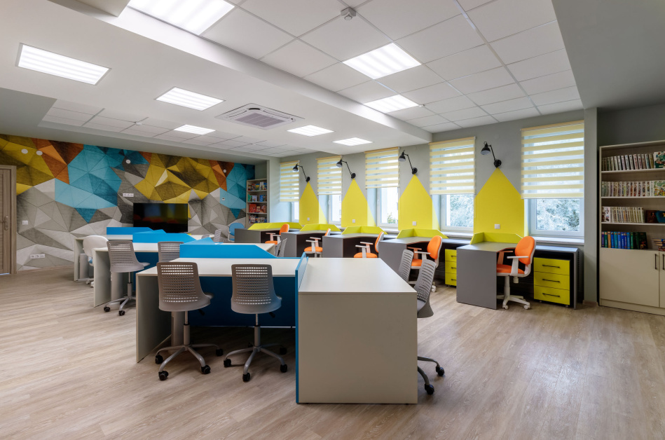 Интерьер библиотеки «Библиотека в Мостах»